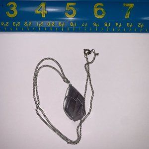 18" Amethyst wire wrap pendant on Cable Chain Necklace